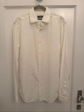 Theory Men's White Button-Down Dress Shirt